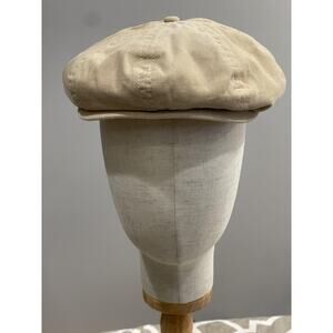 Goorin Hat Cap Newsboy Mens Medium Beige Lined Corduroy Driving Streetwear